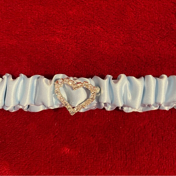 Cathy's Concepts Women's Blue with Rhinestone Heart Elastic Garter - Picture 2 of 6